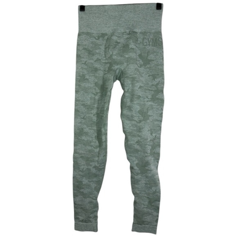 Gymshark Green Blue Camo Fitness Workout Athletic Leggings Size S